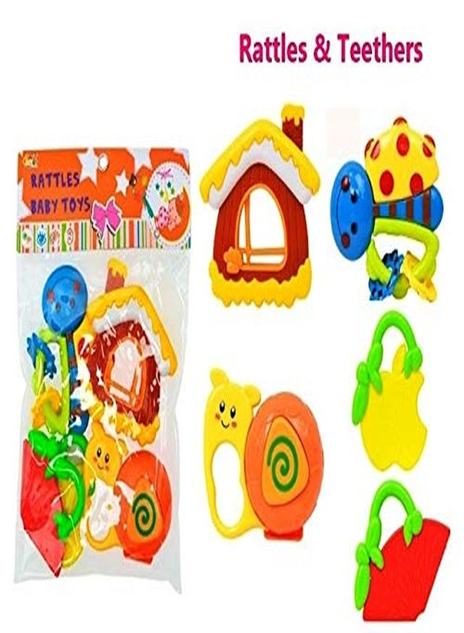 Globular Rattle Baby Toy Colorful Non Toxic BPA Attractive Plastic Set 6 Month to 3 Year Shake & Grab Rattle and Soothing Teethers for Babies New Born and Infants Early Age Toys for Kids - Image 4